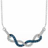 Hot * Le Vian Blueberry Sapphire (3/8 Ct. T.W.) & Vanilla Diamond (1/3 Ct. T.W.) Braided 18 Statement Necklace In 14K White Gold Blueberry Sapphire