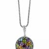 New * Effy Collection Multi-Gemstone Disc 18 Pendant Necklace (7-1/3 Ct. T.W.) In Sterling Silver Multi Gemstone