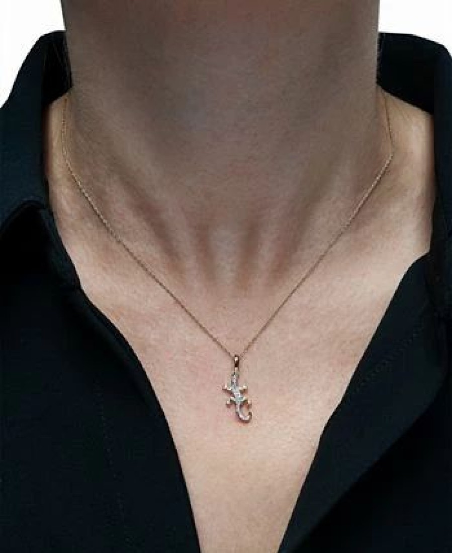 Wholesale * Wrapped Diamond Lizard 18 Pendant Necklace (1/10 Ct. T.W.) In 10K Gold,Created For Macy'S Yellow Gold