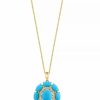 Online * Effy Collection Turquoise & Diamond (1/10 Ct. T.W.) Halo 18 Pendant Necklace In 14K Gold Yellow Gold