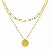 Wholesale * And Now This 16 And 17.5 + 2 Extender Gold Plated Layered Chain Disc Necklace Gold Plated