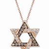 Hot * Le Vian Chocolate Diamond (1/8 Ct. T.W.) & Nude Diamond (1/8 Ct. T.W.) Star Of David Pendant Necklace In 14K Rose Gold Rose Gold