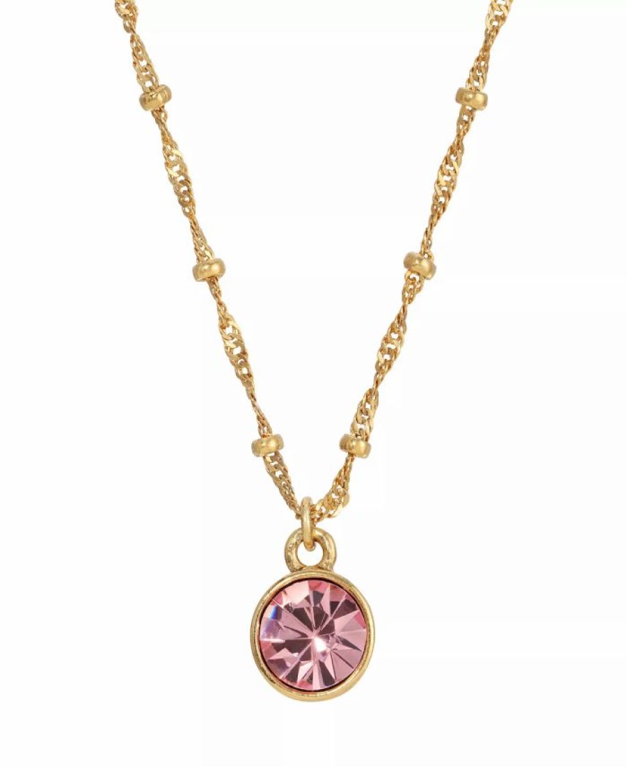 Hot * 2028 14K Gold-Plated Pink Charming Pendant Necklaces Pink