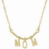 Best * 2028 Gold-Tone Initial Mom 16 Adjustable Necklace Yellow