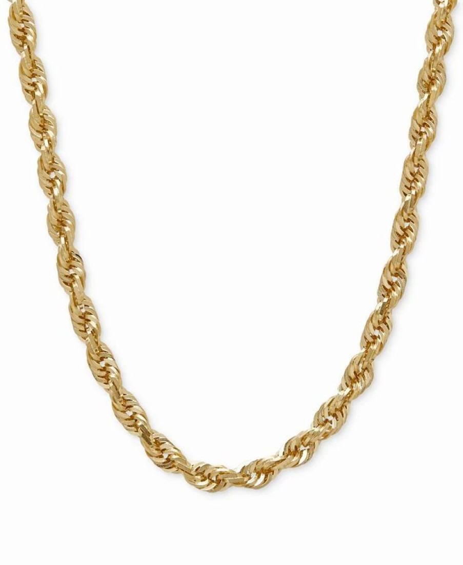 Hot * Macy'S Glitter Rope 22 Chain Necklace (4Mm) In 14K Gold Yellow Gold