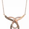 Clearance * Le Vian Chocolate (3/4 Ct. T.W.) And White (1/4 Ct. T.W.) Loop Pendant Necklace In 14K Rose Gold Rose Gold