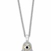 Online * Effy Collection Sapphire (1/10 Ct. T.W.) & Diamond (1/5 Ct. T.W.) Hamsa Hand 18 Pendant Necklace In Sterling Silver & 18K Gold-Plate Blue