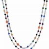 New * Effy Collection Multi-Gemstone 35 Statement Necklace In Sterling Silver Silver