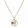 Online * 2028 Gold-Tone Suspended Cherub Angel And Light Purple Heart Necklace Purple