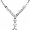 Clearance * Macy'S Cubic Zirconia 18 Y-Necklace In Sterling Silver Sterling Silver