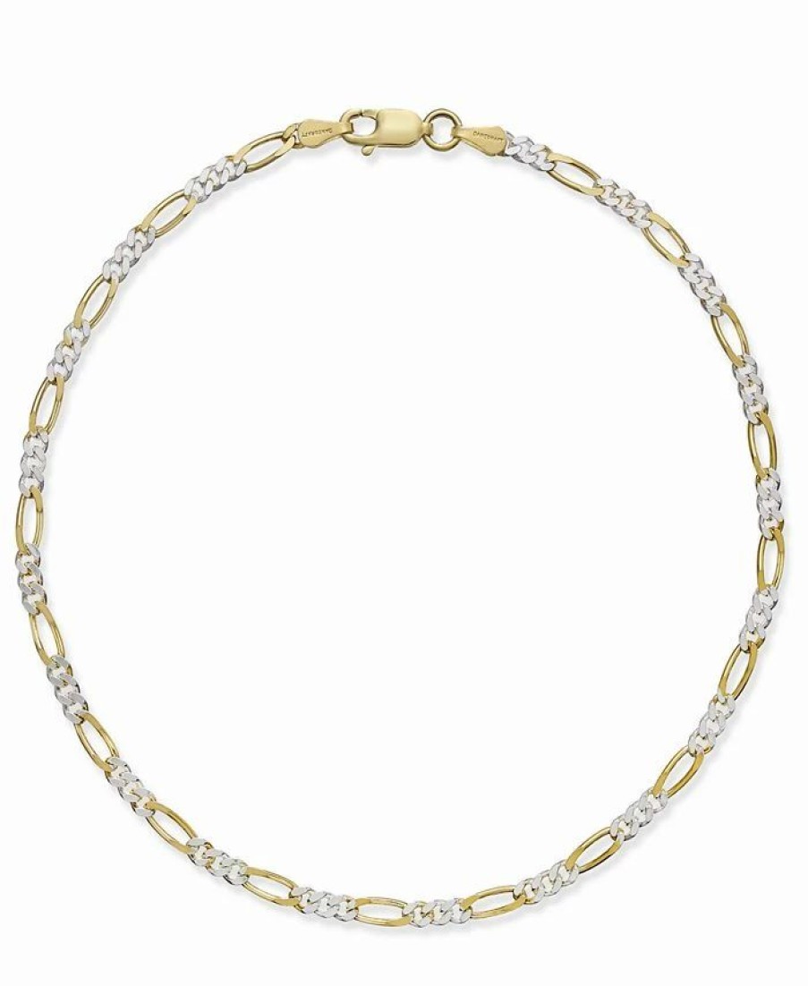 Clearance * Giani Bernini Thin Figaro Chain Ankle Bracelet In 18K Gold-Plated Sterling Silver, Created For Macy'S Silver/Gold